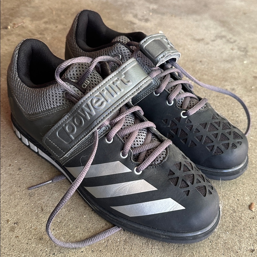 Adidas Black and Gray Powerlift Shoes